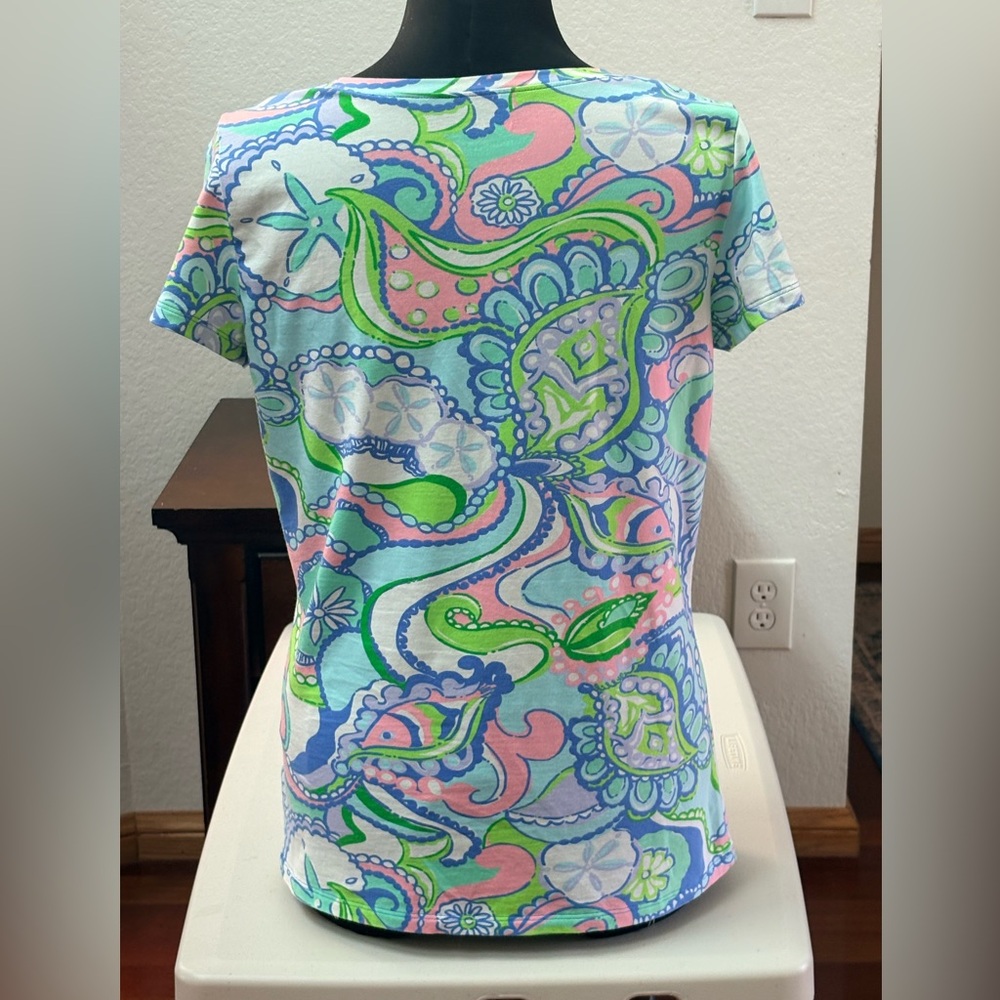 LILLY PULITZER SHORT SLEEVE TOP SHIRT BLOUSE WOMEN SIZE SMALL EXCELLENT COND - Picture 3 of 6